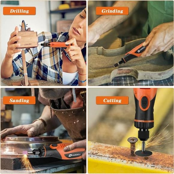 3.7V Cordless Rotary Tool w/ 66pcs Accessories, 3-Speed, 700mAh Lithium Battery - Picture 3 of 12